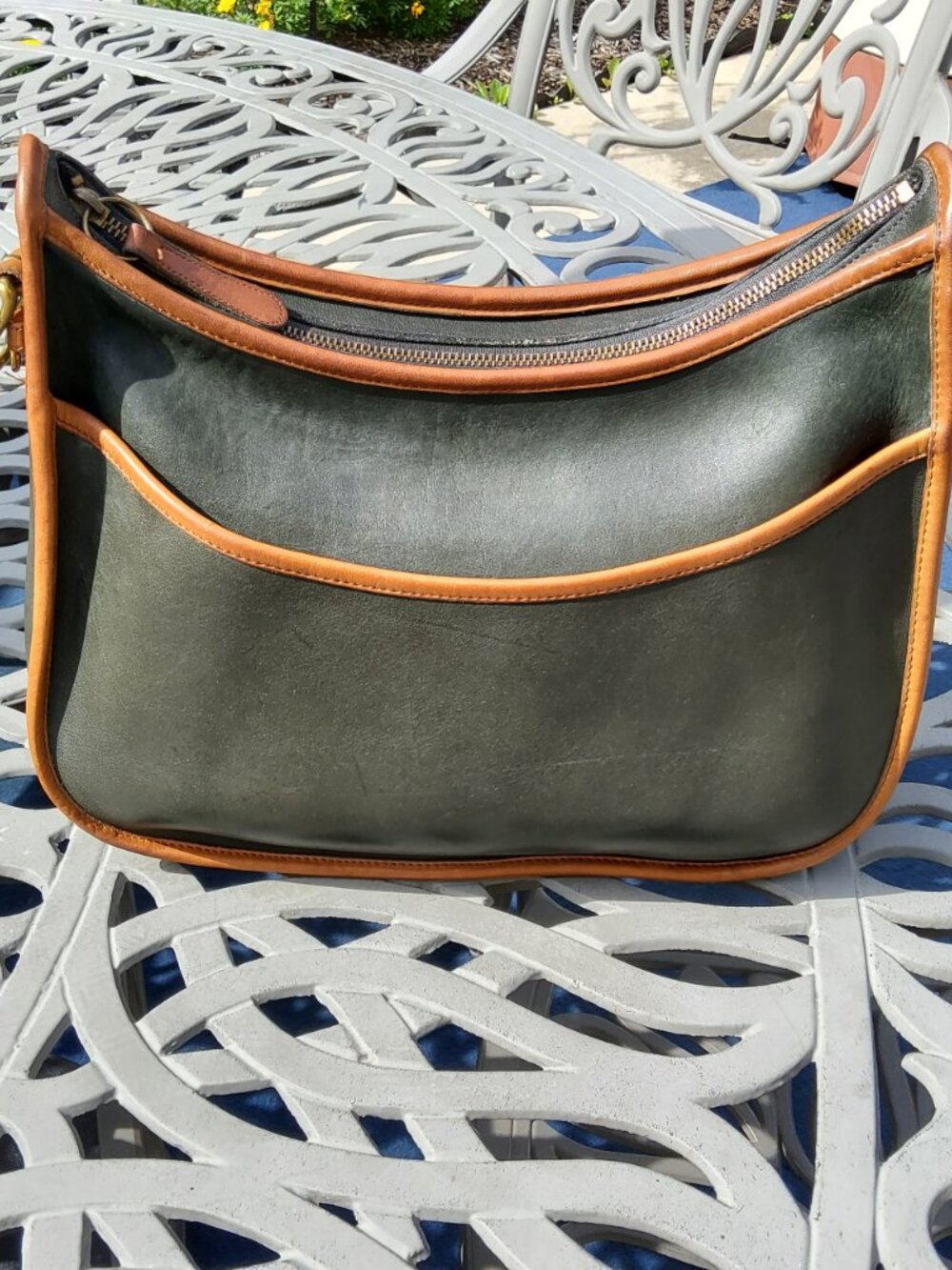 Vintage Coach Classic Hobo Spectator 6855 in Forest Green and Tabac - Picture 4 of 13